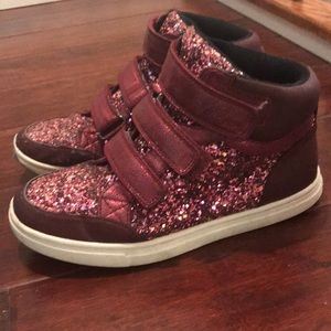 High top girls sparkly sneakers